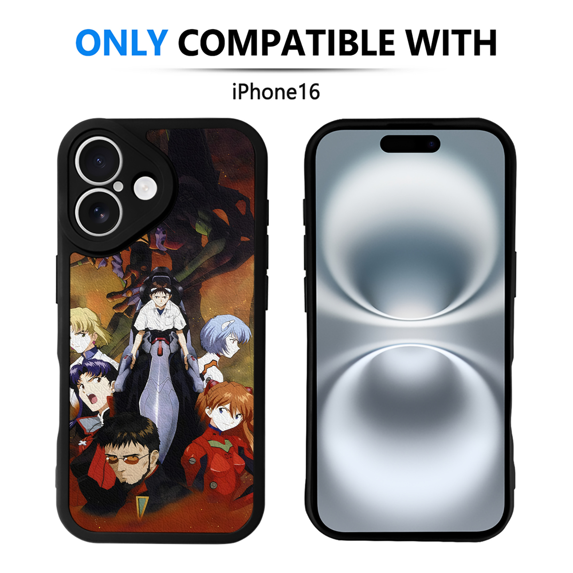 （画像用） EVA 新世紀エヴァンゲリオン 【iPhone 16シリーズ対応】シリコンスマホケース（レザー調） 材質：シリコン